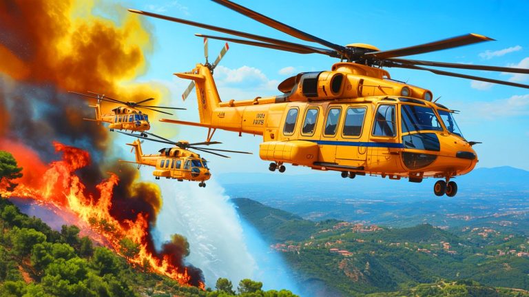 Une flotte aérienne titanesque : la Grèce s&rsquo;équipe de huit hélicoptères H215 capables de transporter 4 tonnes d&rsquo;eau avec 19 pompiers à bord, un véritable atout stratégique