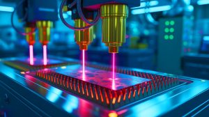 Illustration de la découverte des propriétés cachées du samarium grâce à des lasers à peignes optiques.