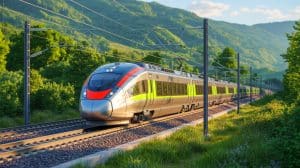 Contrat de 1,77 milliard : la France bouleverse le rail européen, une révolution qui change tout Illustration de l'électrification ferroviaire du projet Rail Baltica dans les pays baltes.