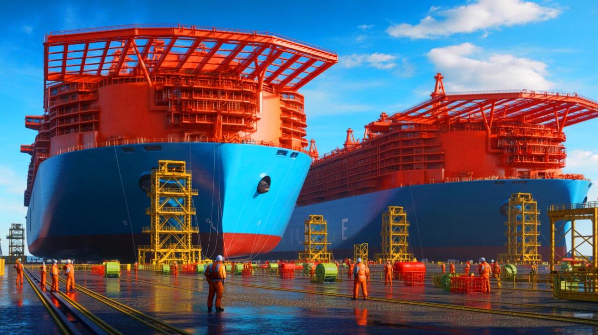 « Indispensable aux plus grands navires » : ce Français décroche un contrat colossal pour 2 méthaniers géants Illustration de la construction de méthaniers géants par GTT pour le transport de gaz liquéfié.
