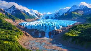 Illustration de la fonte accélérée des glaciers asiatiques due aux variations climatiques.