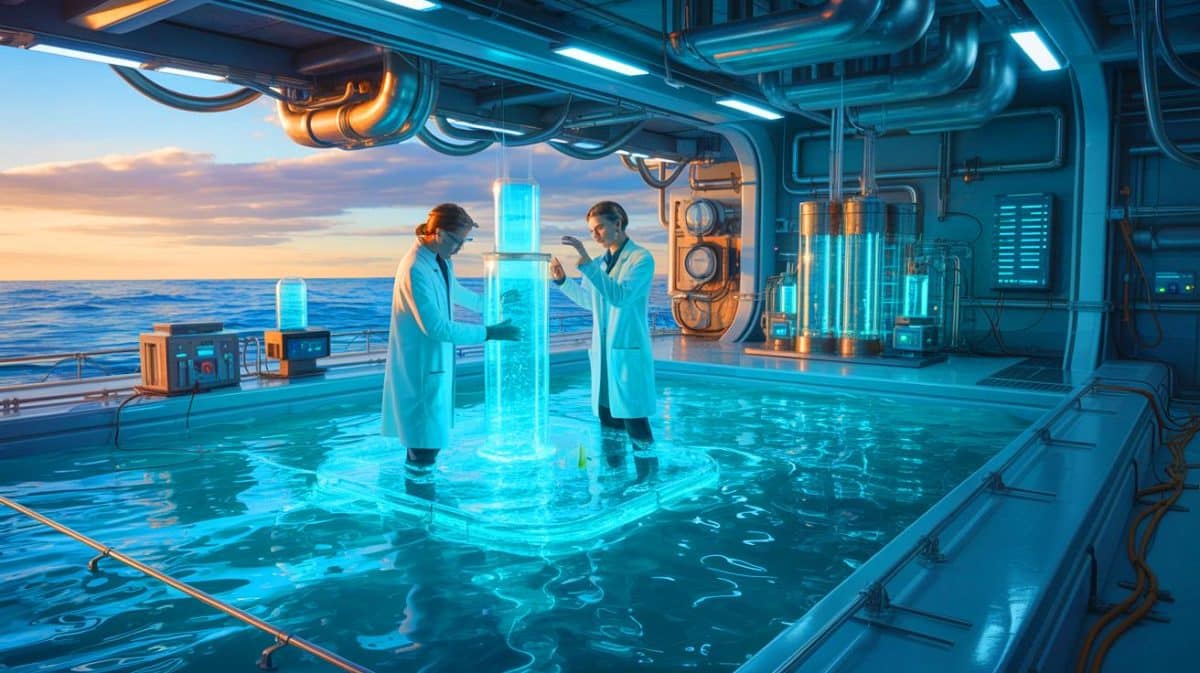 Découverte chinoise : transformer le CO₂ des océans en plastique biodégradable pour un avenir plus durable Illustration de la conversion du CO₂ océanique en plastique biodégradable grâce à une technologie innovante chinoise.