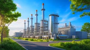 Illustration de l'investissement d'Air Liquide dans son usine de Yulin pour réduire les émissions de CO₂.